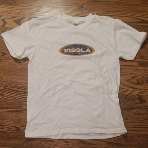 VISSLA White and Blue Logo YOUTH Tee